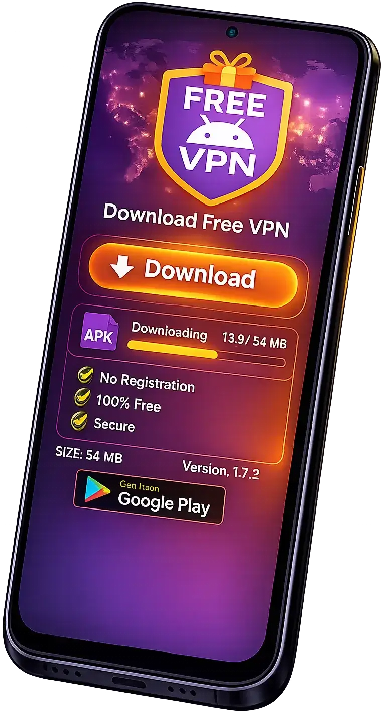 Free Android VPN App Download showing app interface